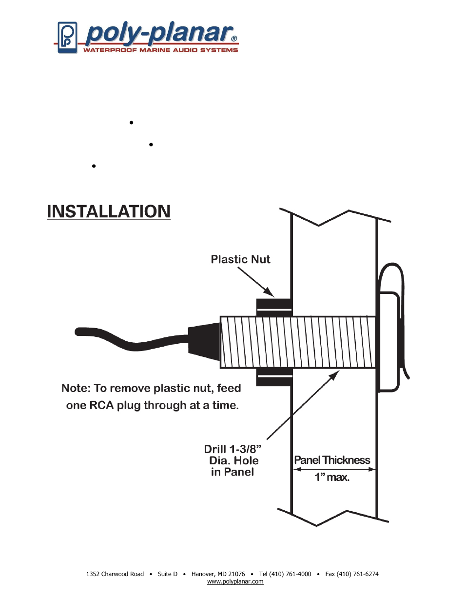 PolyPlanar ACX-10 User Manual | 1 page