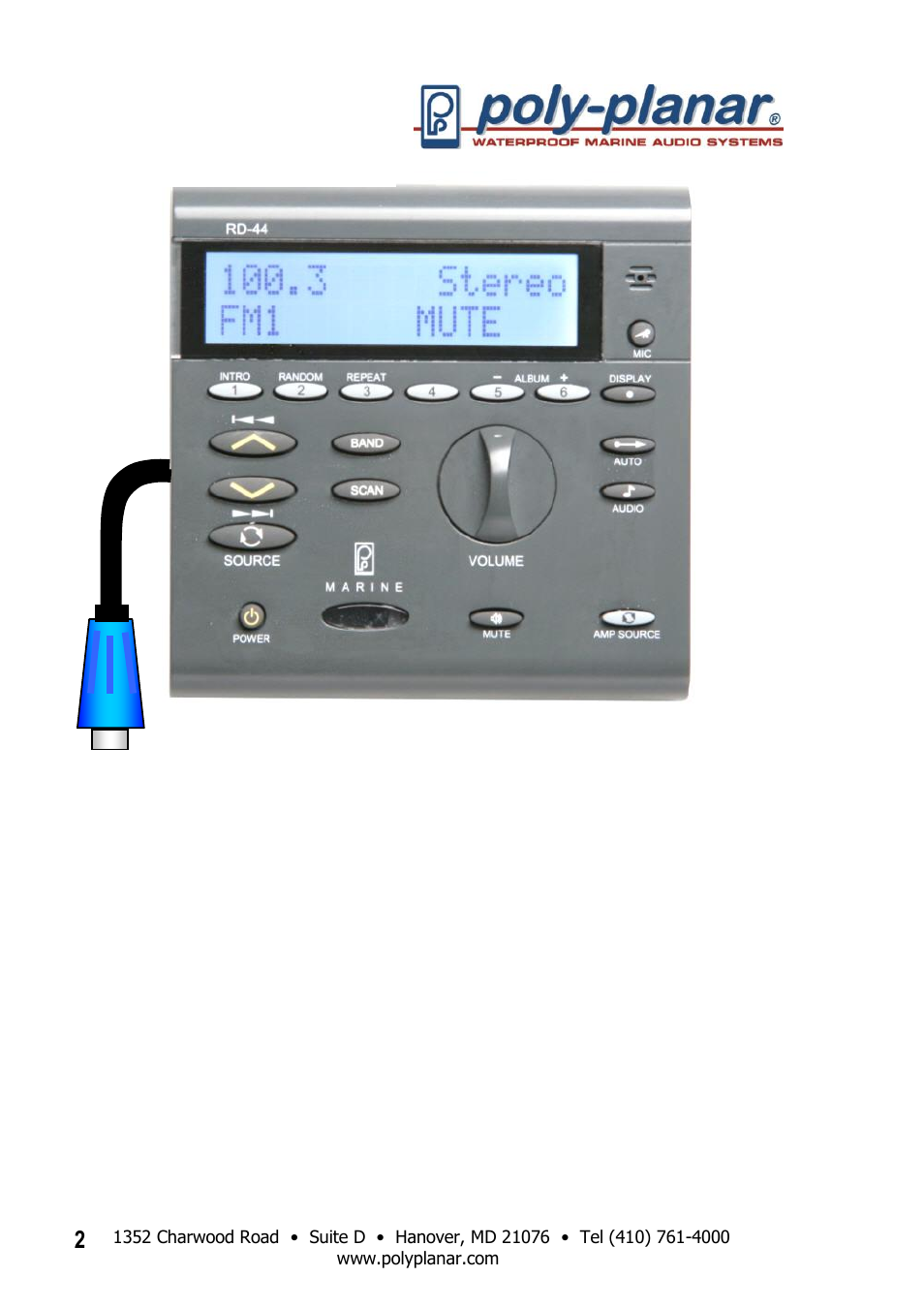 PolyPlanar RD44 User Manual | Page 2 / 10