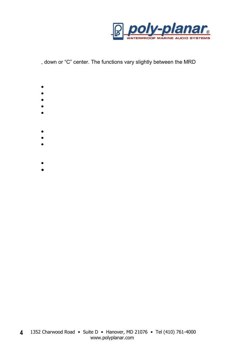 PolyPlanar RD44 User Manual | Page 4 / 10