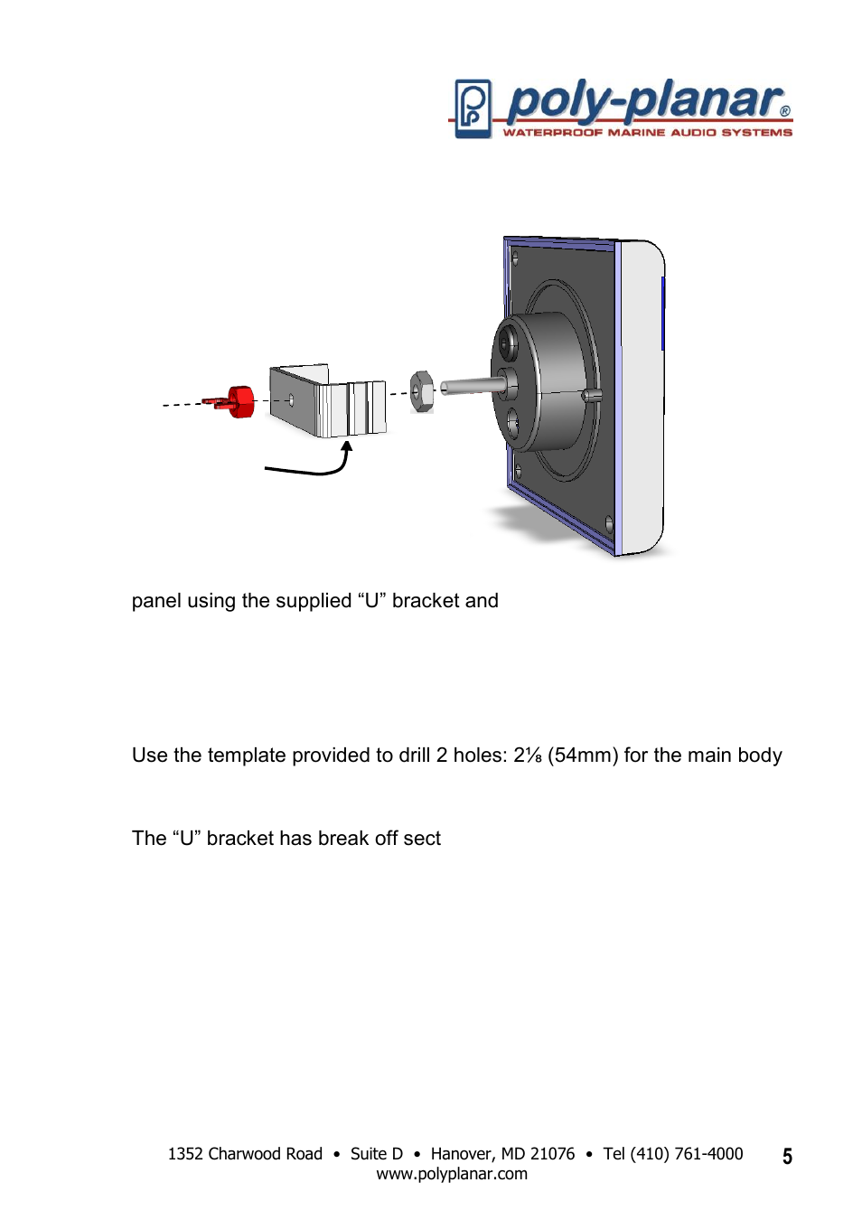 Panel mounting, Bracket mount | PolyPlanar RD44 User Manual | Page 5 / 10