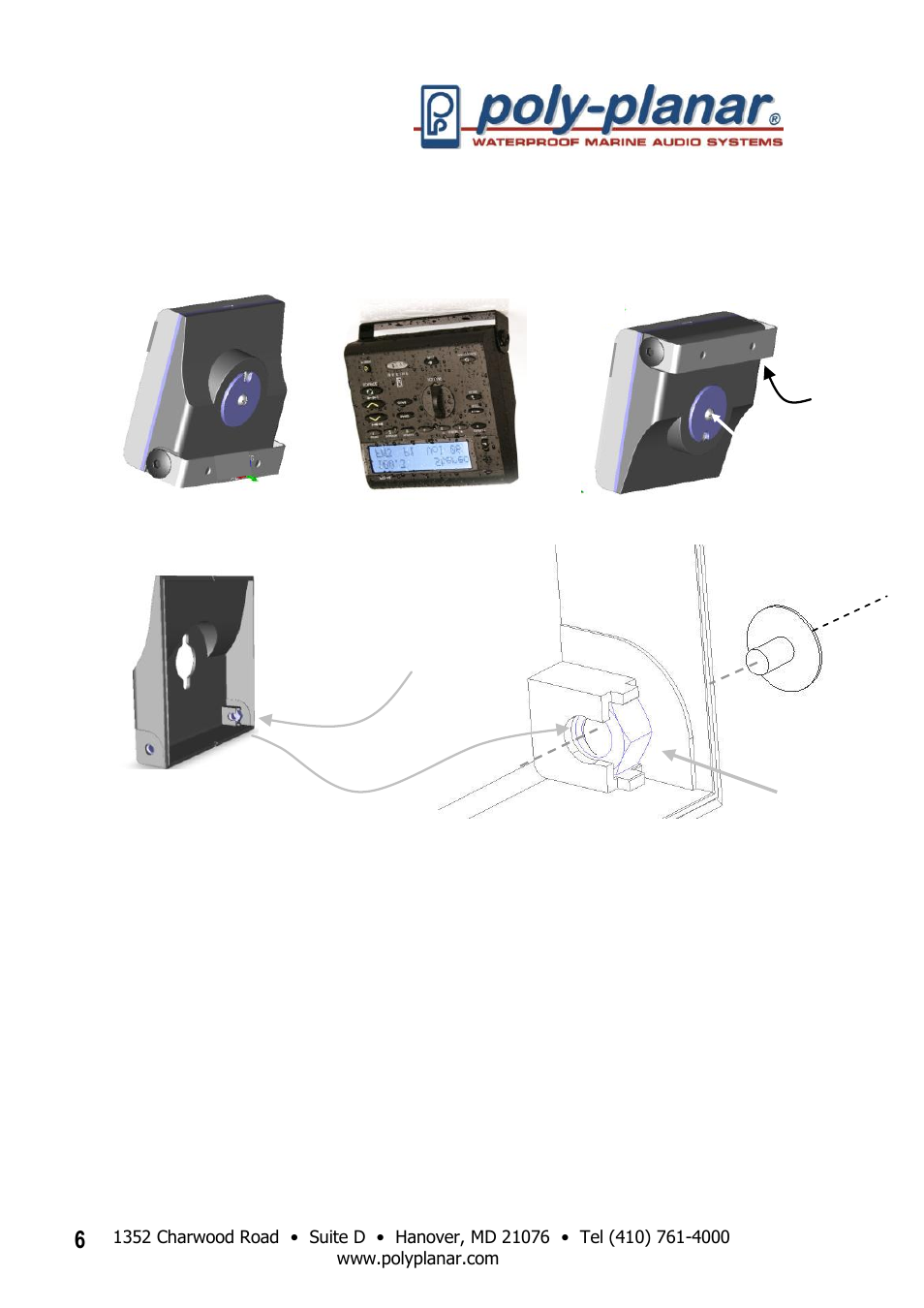 Bracket mounting cont, Installing the back cover | PolyPlanar RD44 User Manual | Page 6 / 10