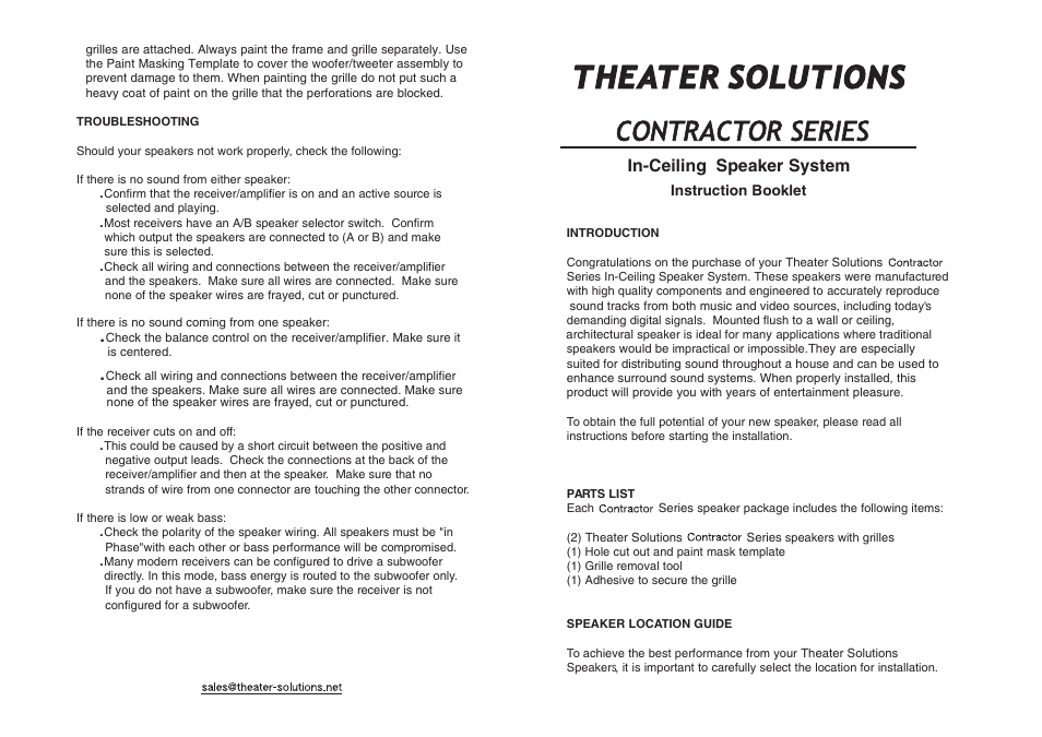Theater-Solutions CS6C User Manual | 2 pages