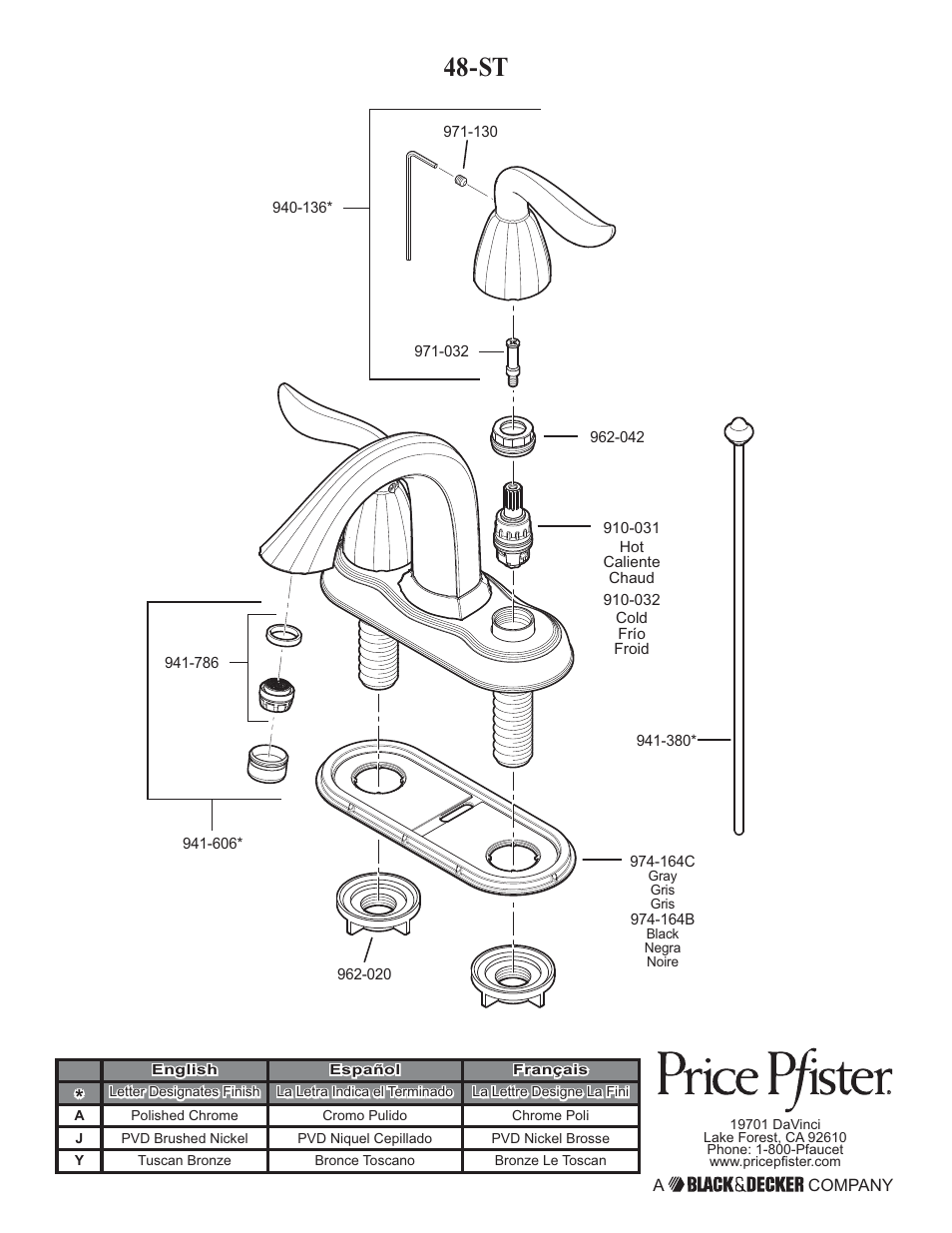 Pfister F-048-ST0K User Manual | Page 12 / 12