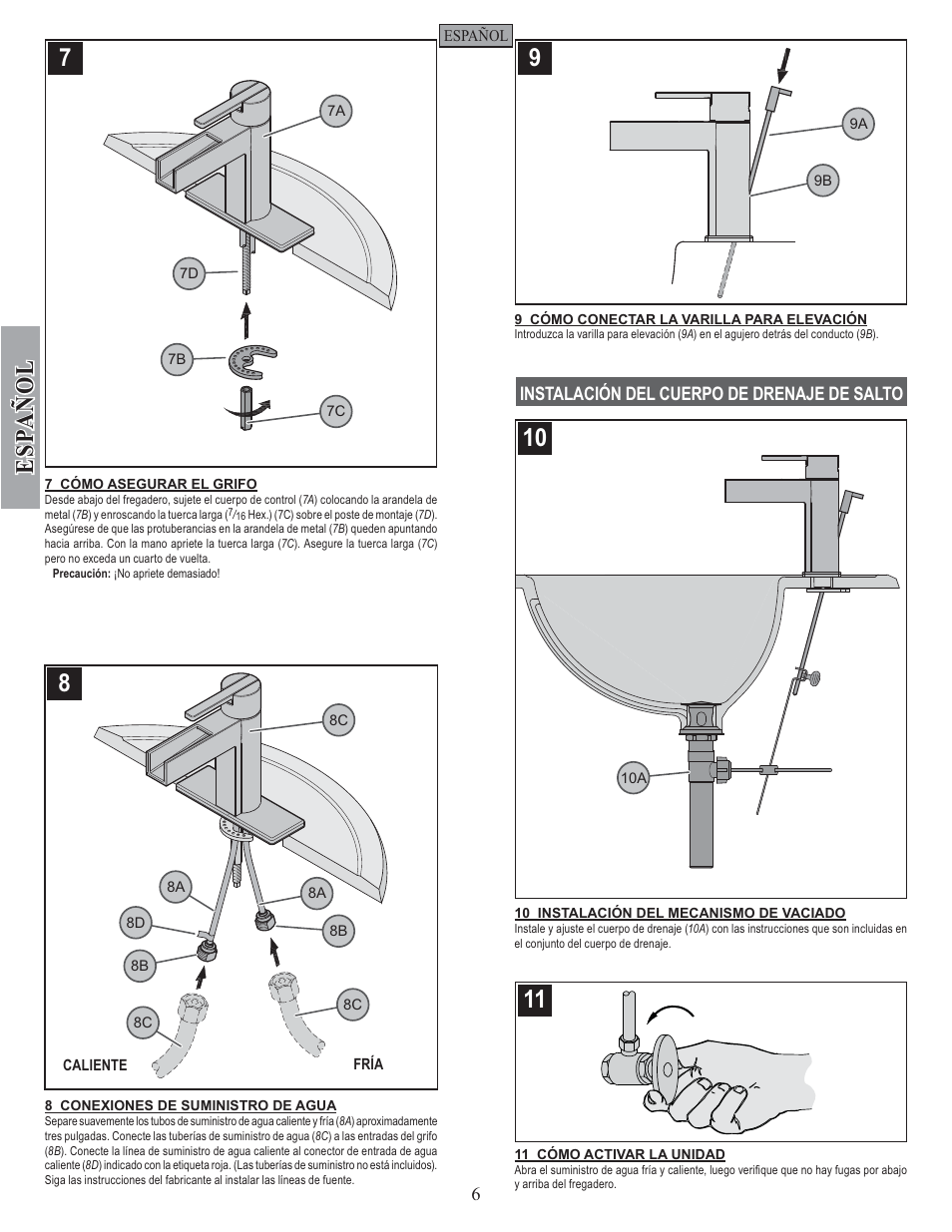 Esp a ñ ol | Pfister F-042-VGKK User Manual | Page 6 / 12