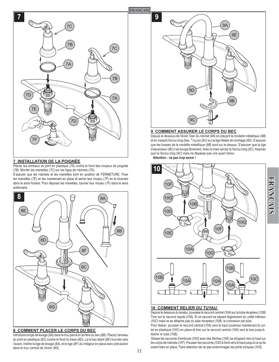 Fran ç ais | Factory Direct Hardware Pfister GT49-YP0 User Manual | Page 11 / 14
