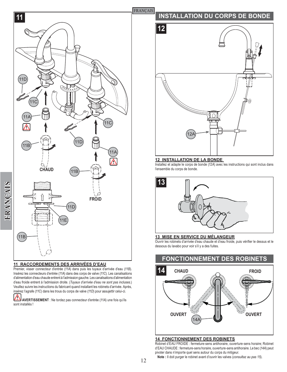 Fran ç ais | Factory Direct Hardware Pfister GT49-YP0 User Manual | Page 12 / 14