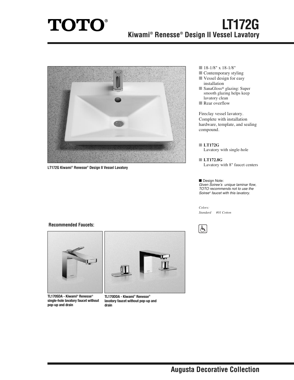 Factory Direct Hardware Toto LT172.8G#01 User Manual | 2 pages