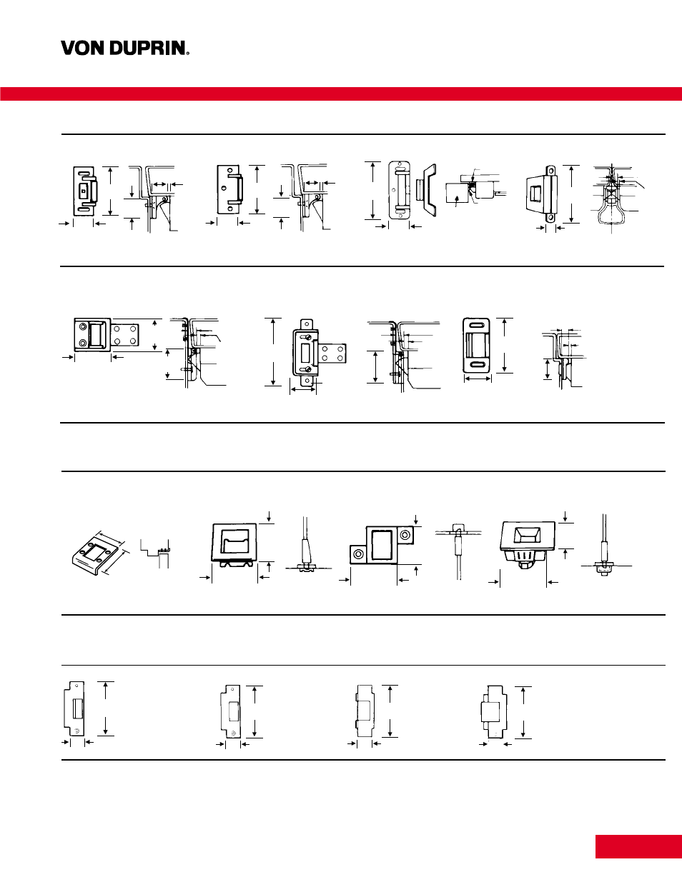 Strike application information, Strikes for rim devices, Strikes for vertical rod devices | Strikes for mortise lock devices | Factory Direct Hardware Von Duprin CX9947EO3 User Manual | Page 10 / 17