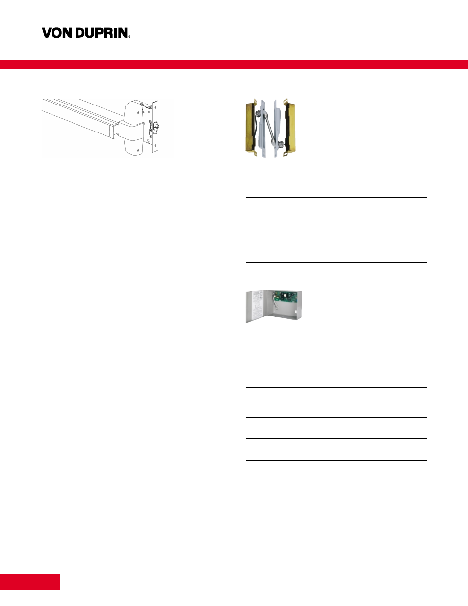 Accessories and options, Electric mortise lock, Standard features | Optional features, Electrical power transfer, Power supplies | Factory Direct Hardware Von Duprin CX9947EO3 User Manual | Page 11 / 17