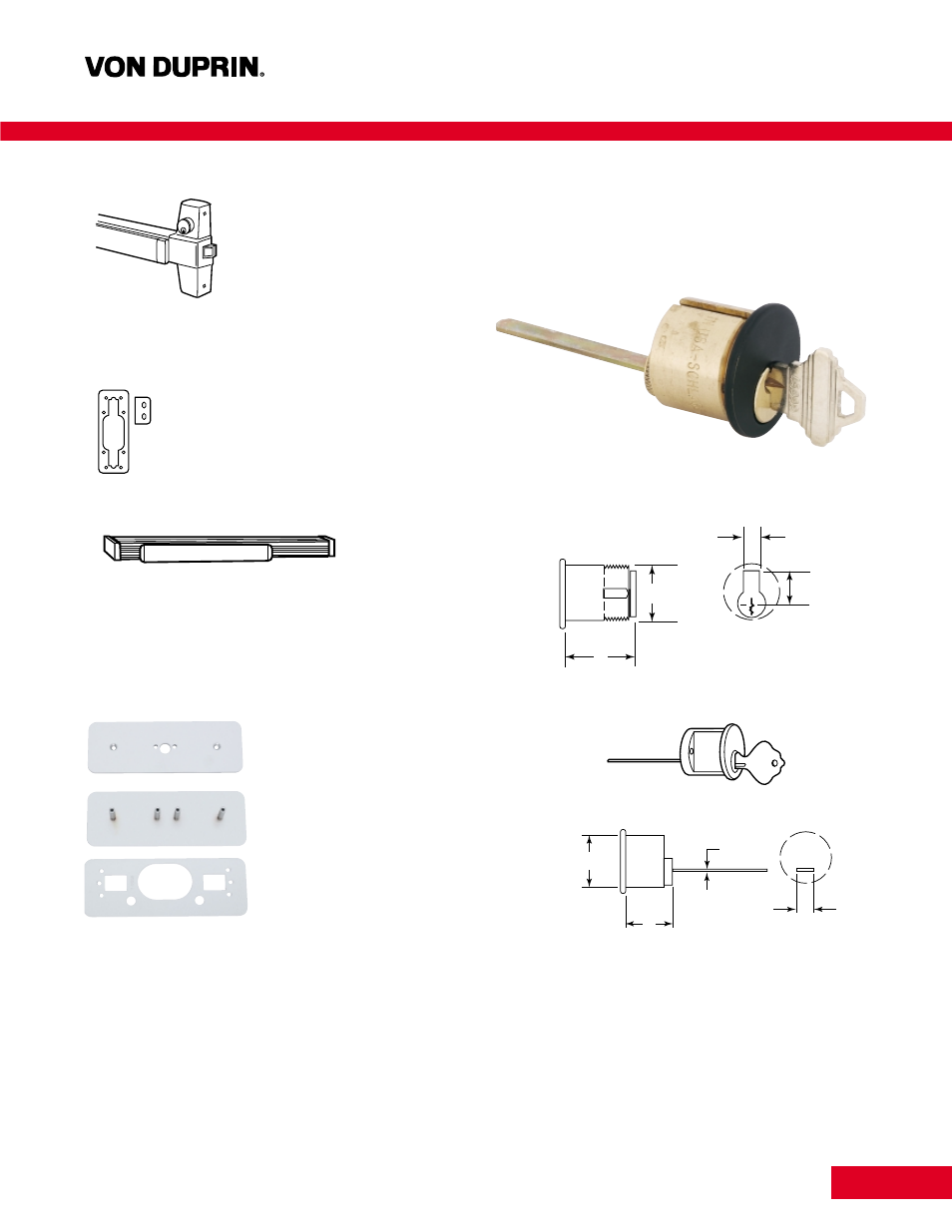 Accessories and options, Cd cylinder dogging, Glass bead kit | Dummy push bar, Cover plate kit — 997 kit, Cylinders | Factory Direct Hardware Von Duprin CX9947EO3 User Manual | Page 12 / 17