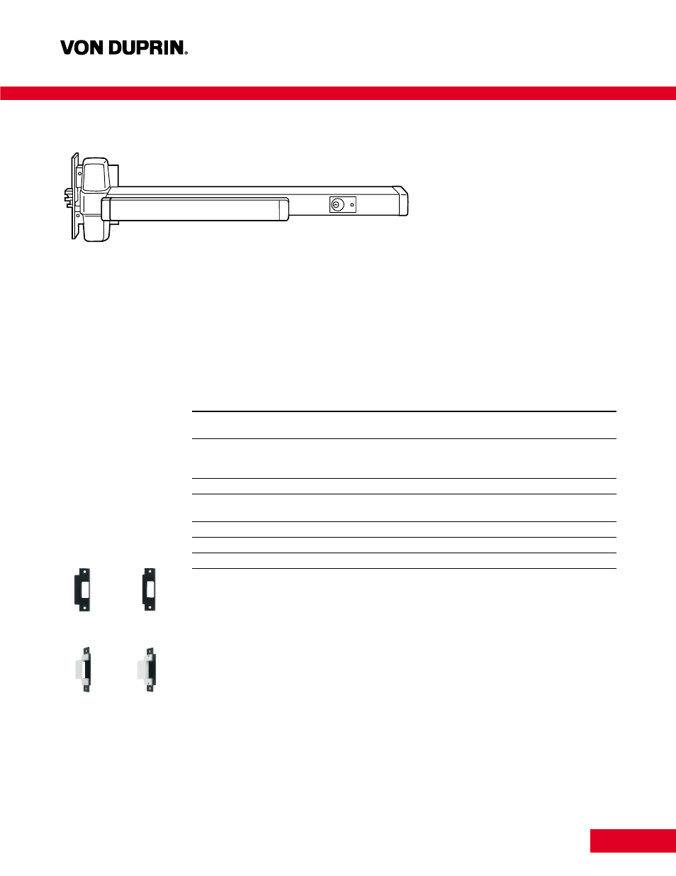 Chexit, Mortise lock device, Features | Dimensions, Strikes and fasteners, Device option | Factory Direct Hardware Von Duprin CX9947EO3 User Manual | Page 4 / 17