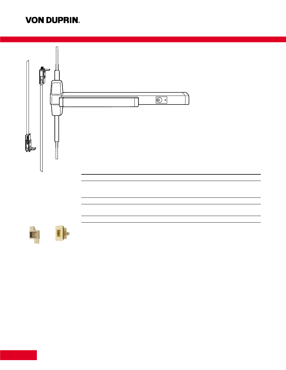 Chexit, Concealed vertical rod device, Features | Dimensions, Strikes and fasteners, Device option | Factory Direct Hardware Von Duprin CX9947EO3 User Manual | Page 5 / 17