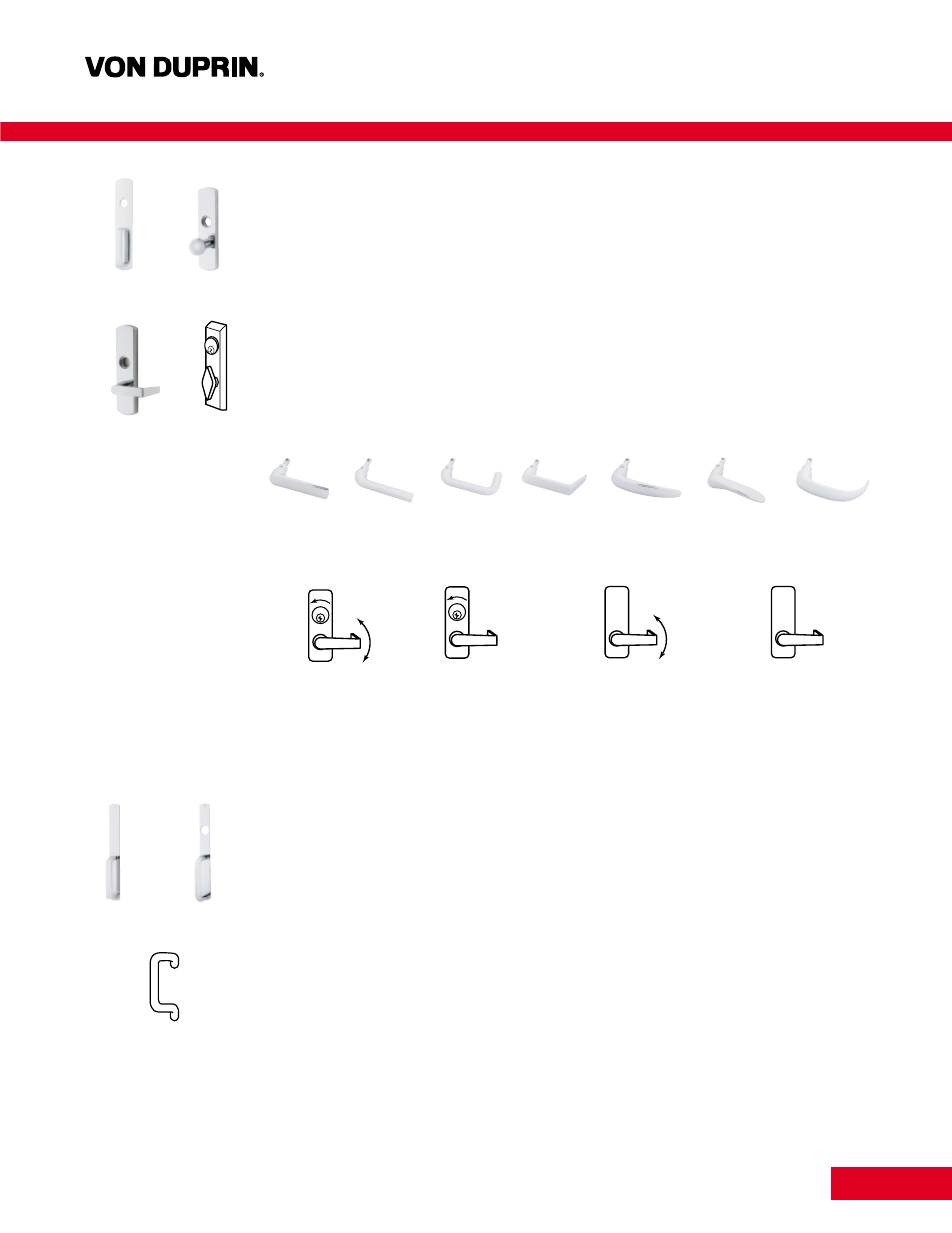 Trim selection, Standard trim, Optional trim | Factory Direct Hardware Von Duprin CX9947EO3 User Manual | Page 8 / 17