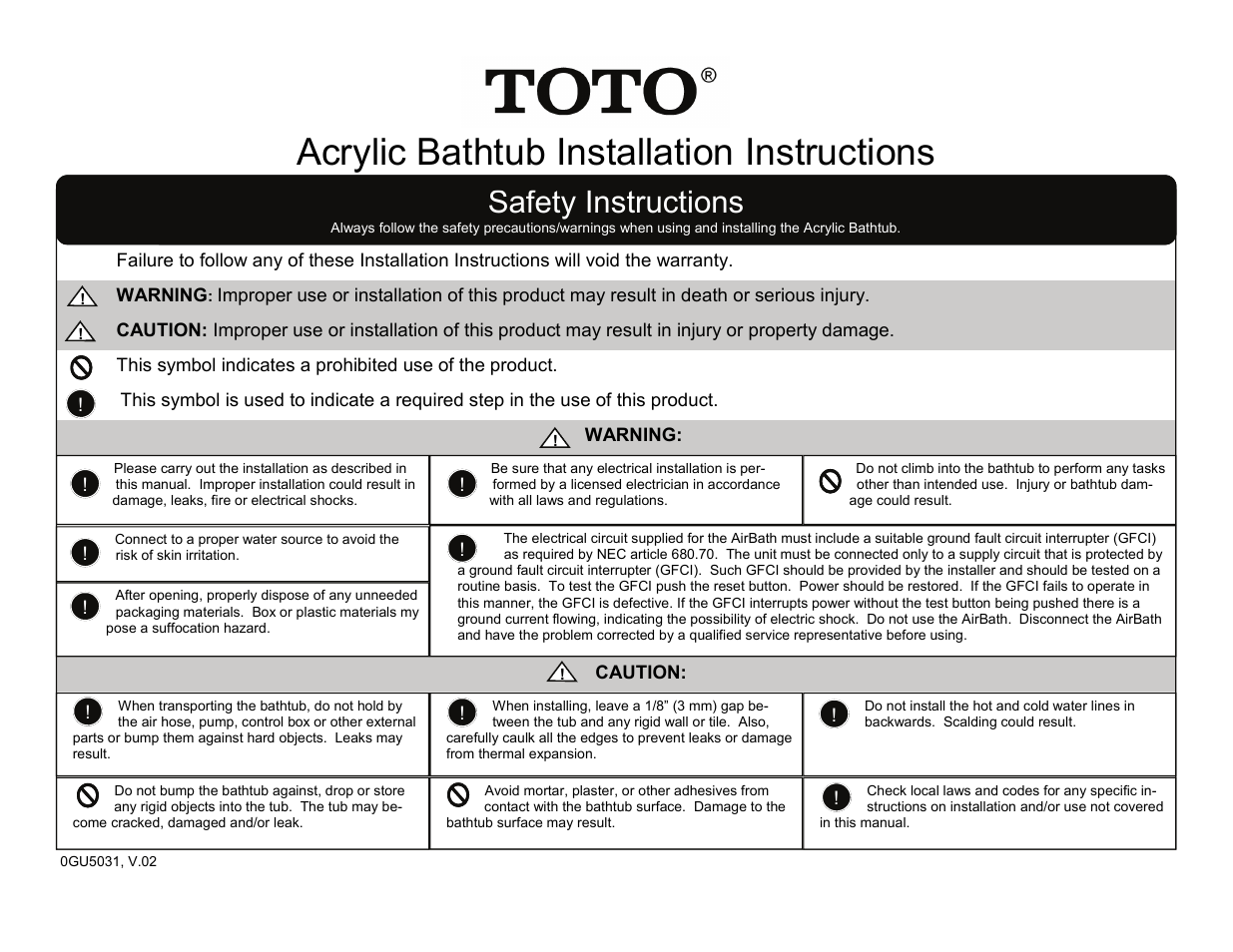 Factory Direct Hardware Toto ABA974RY User Manual | 12 pages