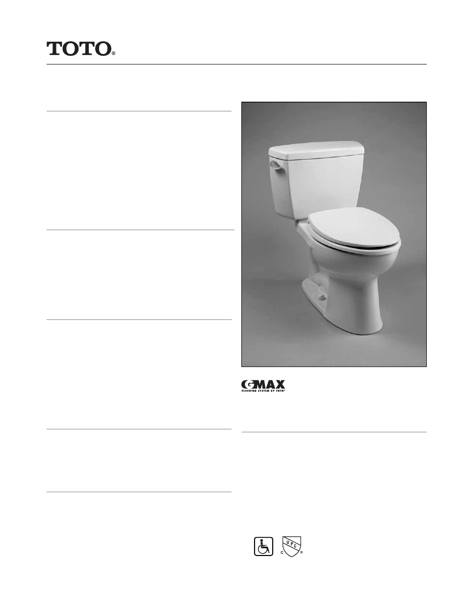 Factory Direct Hardware Toto CST744SFR.10#01 Drake User Manual | 2 pages