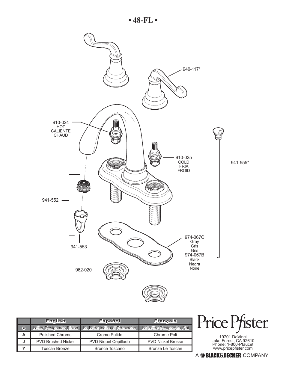 Factory Direct Hardware Pfister F-048-FLKK User Manual | Page 12 / 12