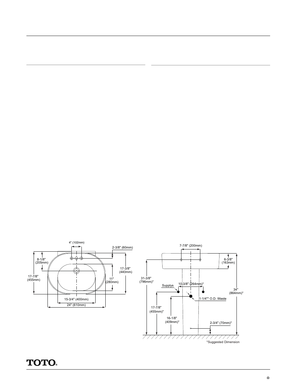 Waza, Miyabi, Pine tree pedestal lavatory | Specifications | Factory Direct Hardware Toto LPT790.8#01-PP User Manual | Page 2 / 2