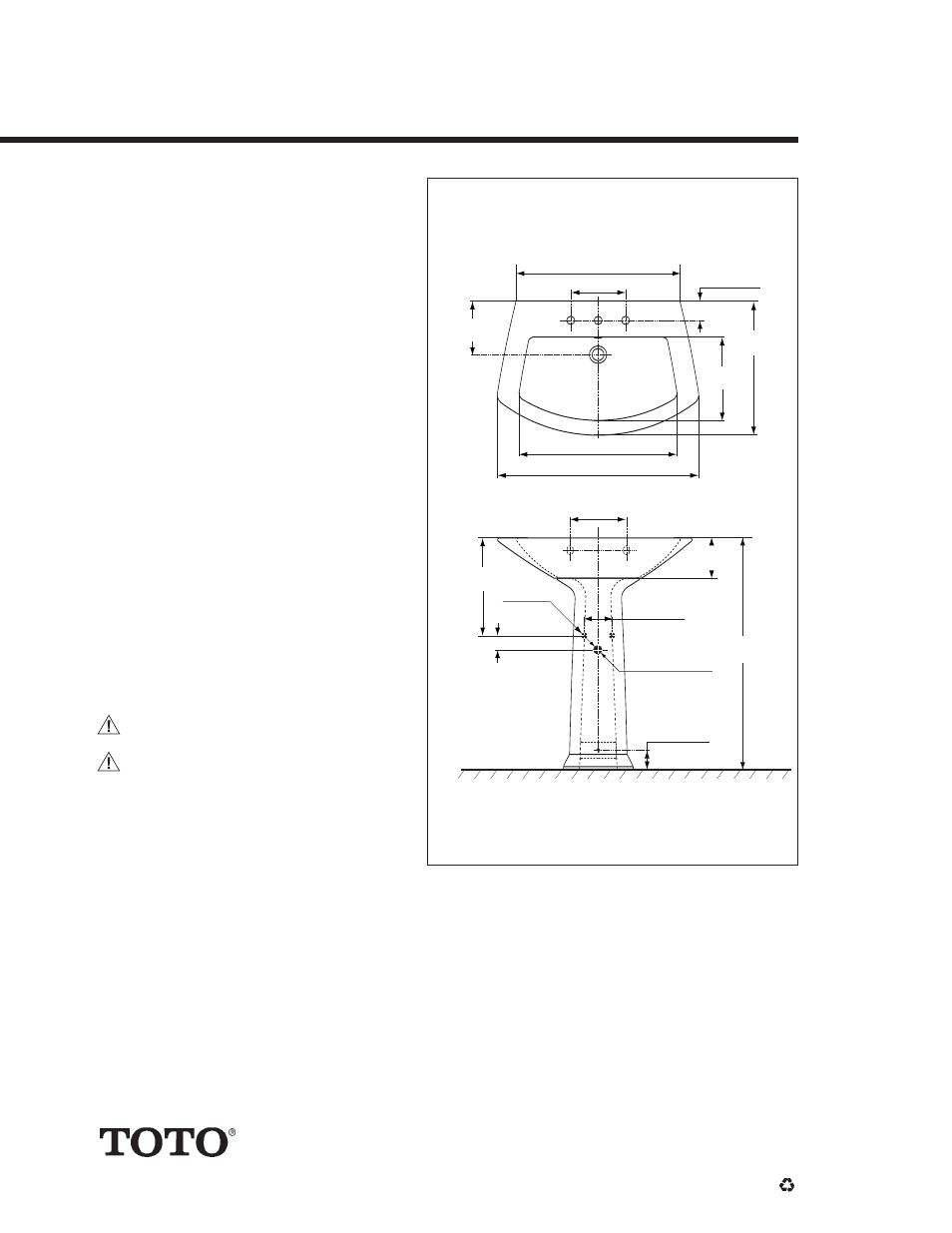 Lpt960, Soirée™ pedestal lavatory | Factory Direct Hardware Toto LPT960 User Manual | Page 2 / 2