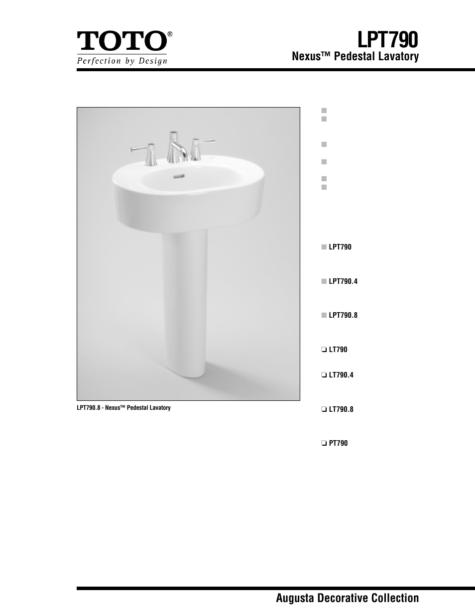 Factory Direct Hardware Toto LPT790.8 User Manual | 2 pages