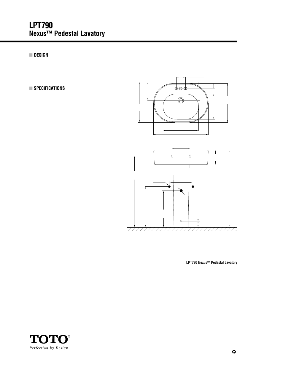Lpt790, Nexus™ pedestal lavatory | Factory Direct Hardware Toto LPT790.8 User Manual | Page 2 / 2