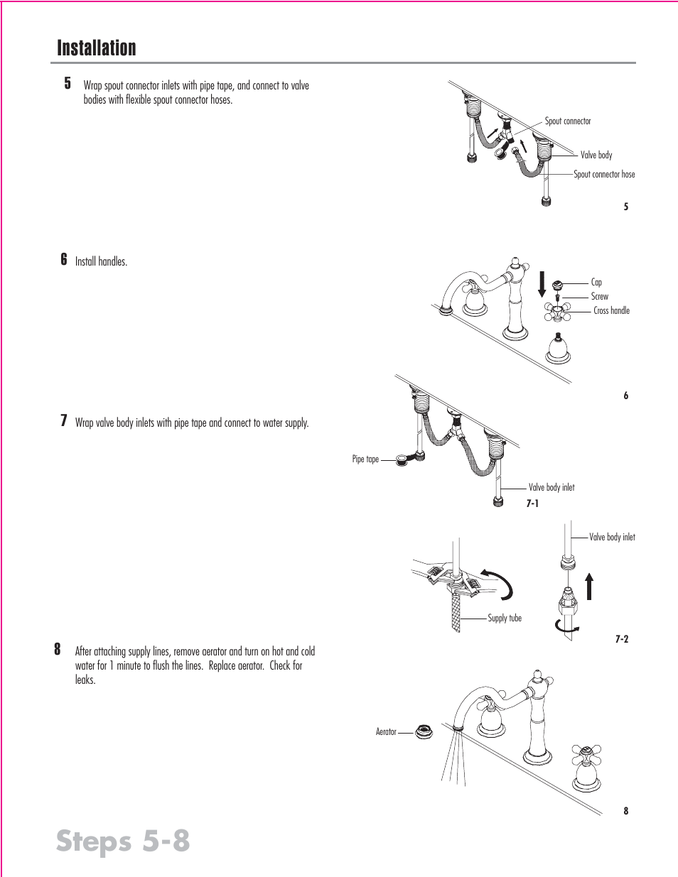 Steps 5-8, Installation | Factory Direct Hardware Belle Foret N13001 User Manual | Page 3 / 4