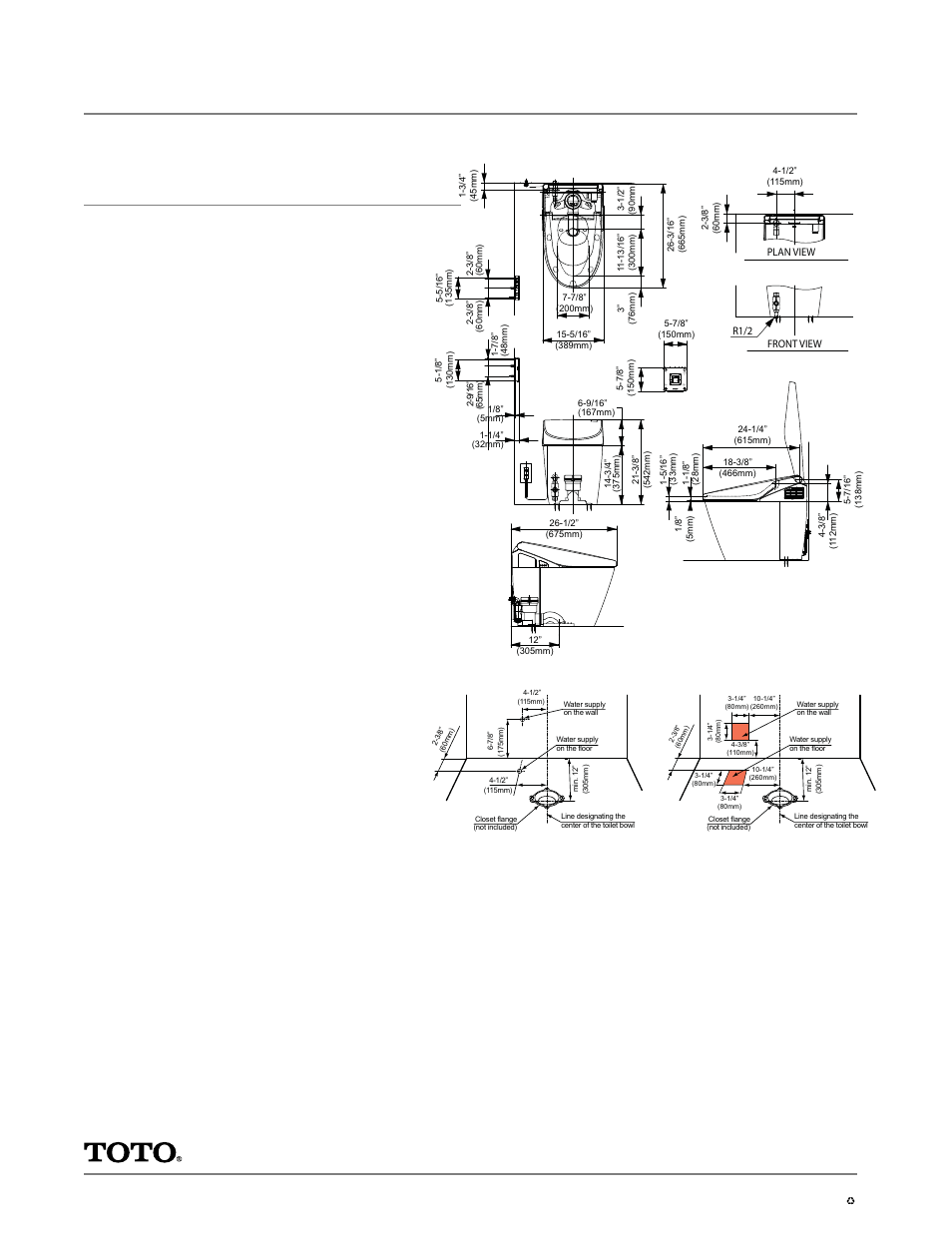 Ms980cmg, Neorest 550 elongated toilet/bidet, Specifications | Specific, On/off | Factory Direct Hardware Toto CT980CMG Neorest Elongated User Manual | Page 2 / 2