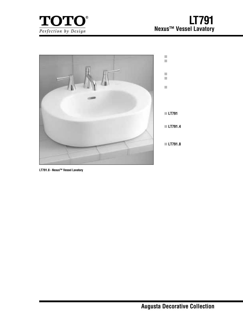 Factory Direct Hardware Toto LT791.4 User Manual | 2 pages