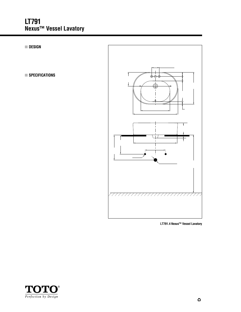 Lt791, Nexus™ vessel lavatory | Factory Direct Hardware Toto LT791.4 User Manual | Page 2 / 2