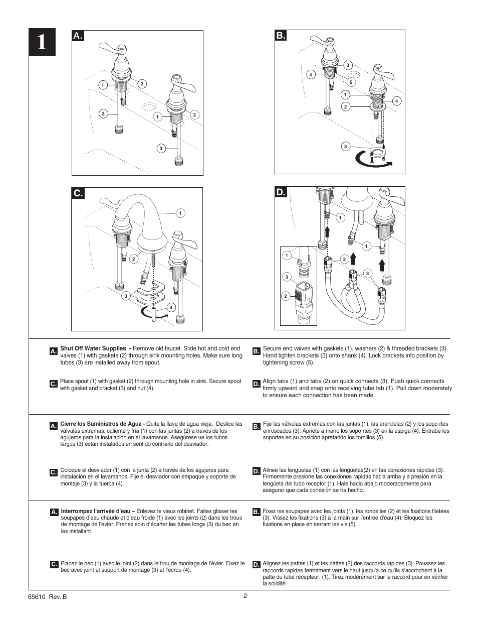 C. b. d. a | Factory Direct Hardware Delta B3596LF User Manual | Page 2 / 6