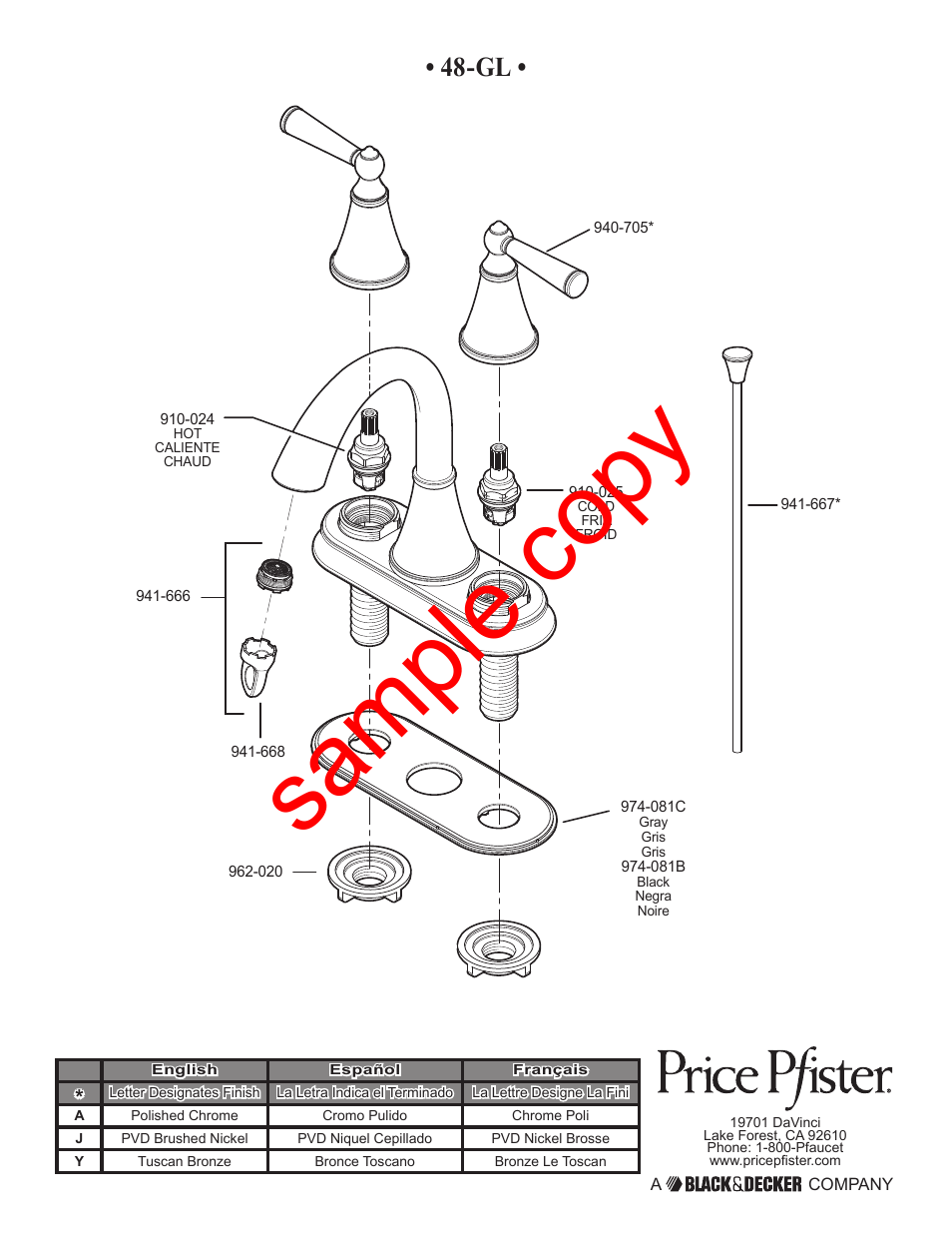 Sample copy | Factory Direct Hardware Pfister GT48-GL0 User Manual | Page 12 / 12