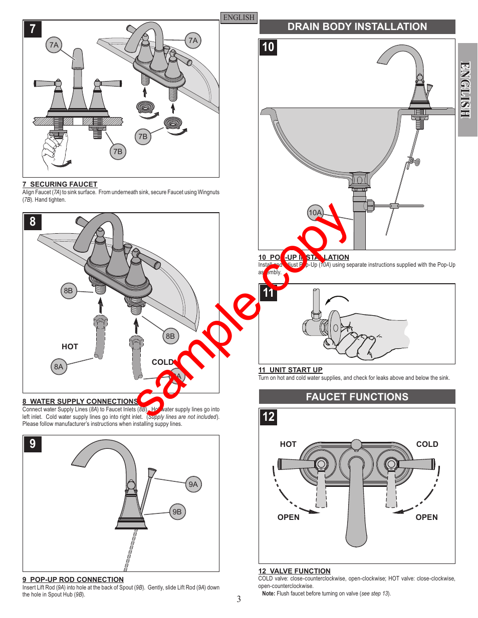 Sample copy, English | Factory Direct Hardware Pfister GT48-GL0 User Manual | Page 3 / 12