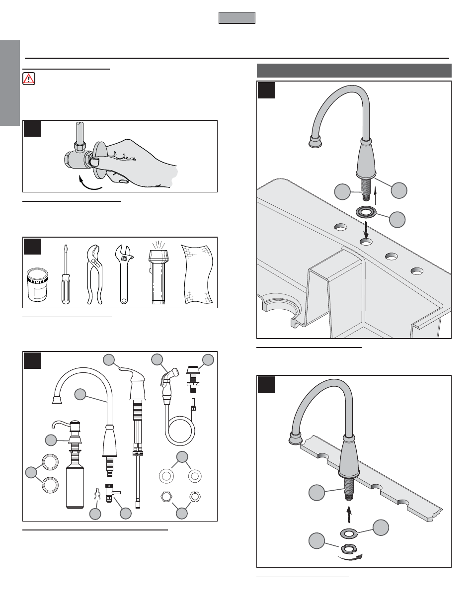 En g l is h english, Faucet installation | Pfister GT26-4CBS User Manual | Page 2 / 18