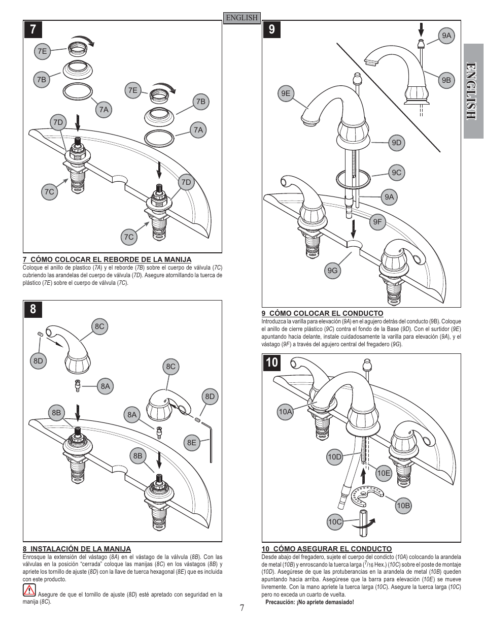 English | Pfister GT49-DC00 User Manual | Page 7 / 14