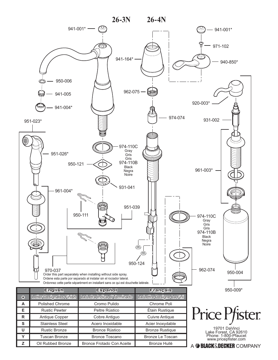 3n 26-4n | Pfister GT26-3NSS User Manual | Page 18 / 18