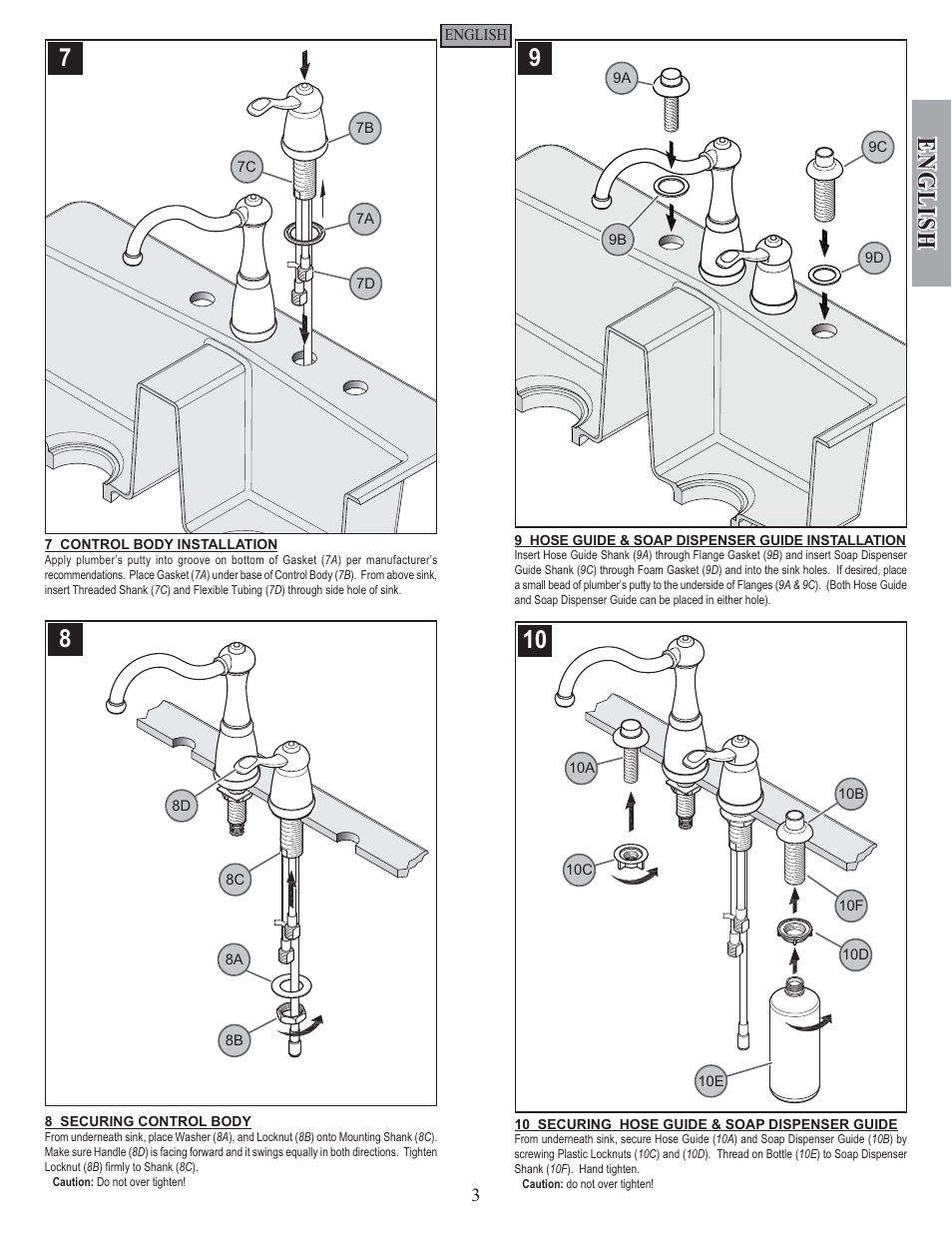 English | Pfister GT26-3NSS User Manual | Page 3 / 18