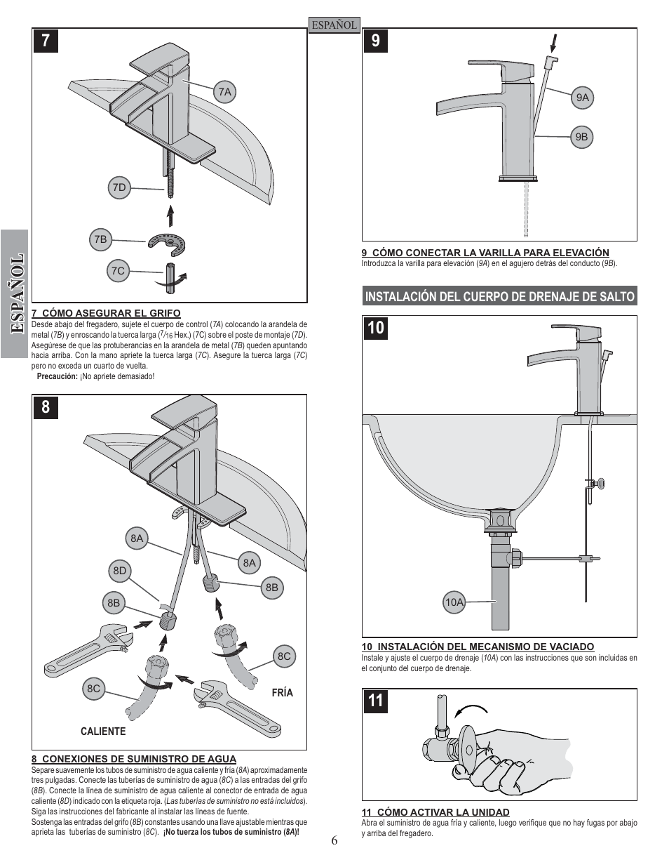 Esp a ñ ol | Pfister GT42-DF0K User Manual | Page 6 / 12