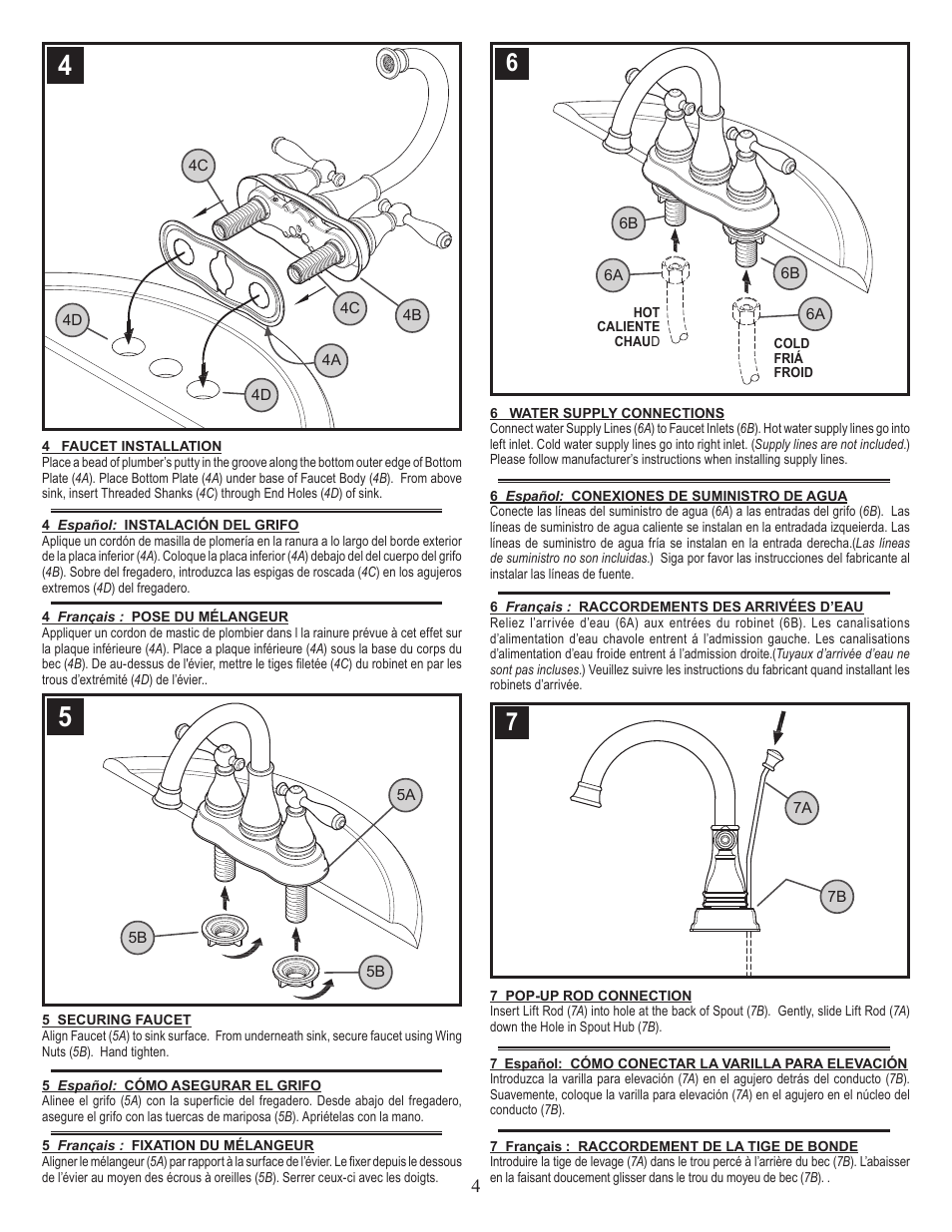 Factory Direct Hardware Pfister F-WL2-450Y User Manual | Page 4 / 6
