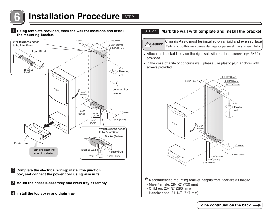 Installation procedure | Factory Direct Hardware Toto HDR110#SS Clean Dry User Manual | Page 4 / 6
