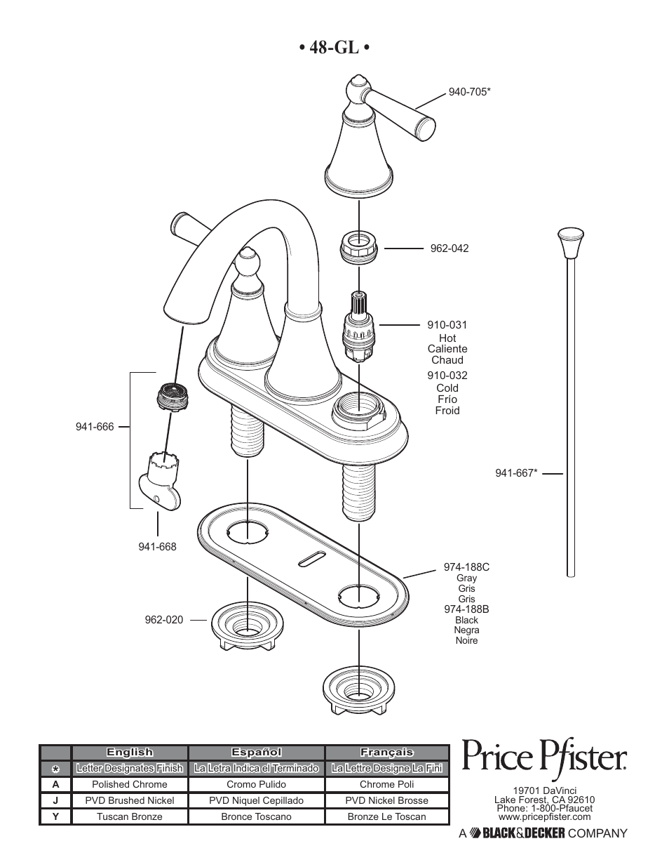 Pfister GT48-GL0K User Manual | Page 12 / 12