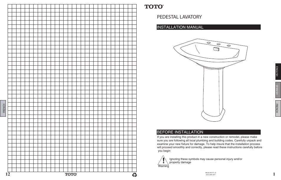 Factory Direct Hardware Toto LT972 User Manual | 6 pages