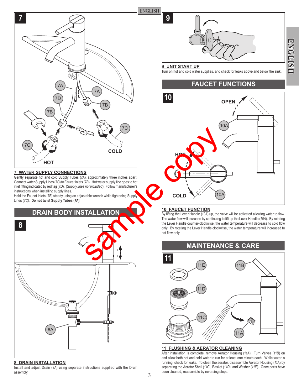 Sample copy, En g li sh | Factory Direct Hardware Pfister GT42-N00 User Manual | Page 3 / 12