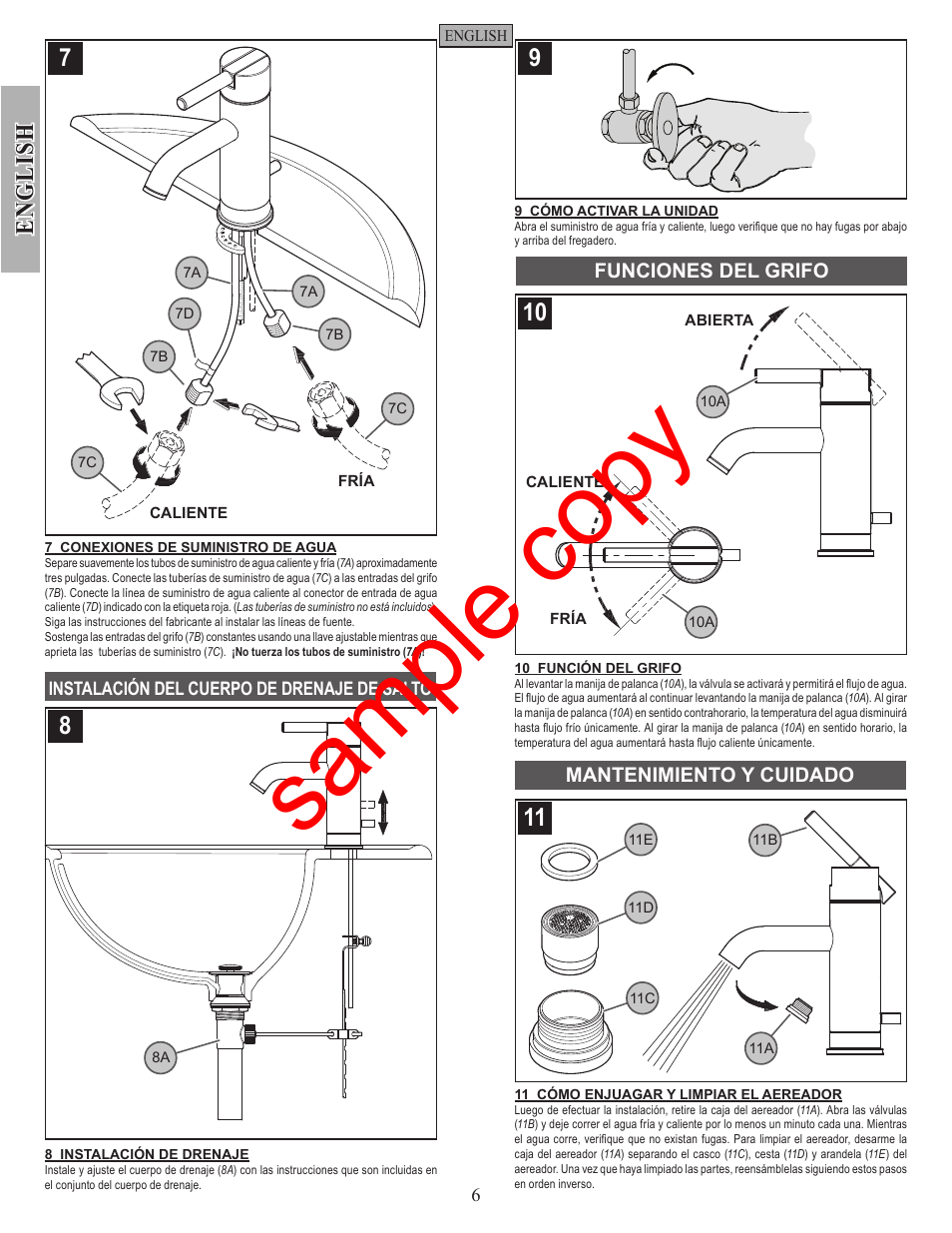 Sample copy, En g li sh | Factory Direct Hardware Pfister GT42-N00 User Manual | Page 6 / 12