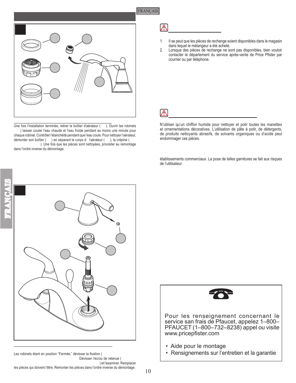 Entretien et soins | Pfister GT48-SR0K User Manual | Page 10 / 12