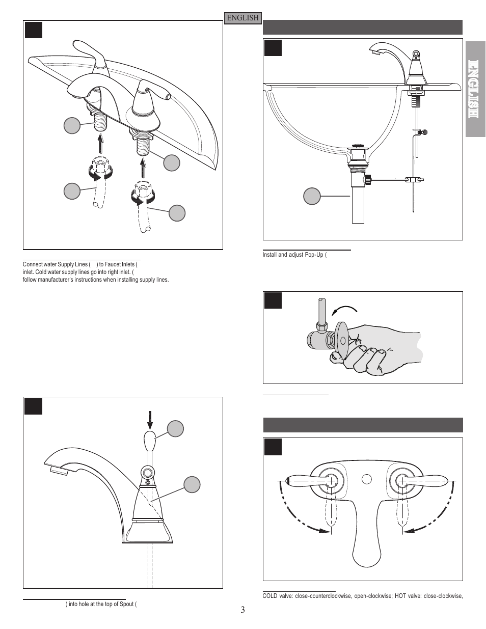 En g l is h | Pfister GT48-SR0K User Manual | Page 3 / 12