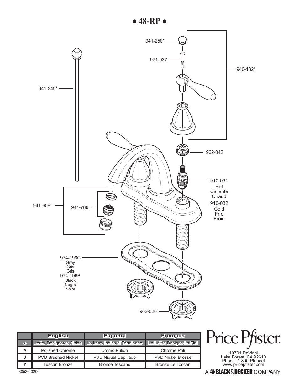 Pfister GT48-RP0K User Manual | Page 12 / 12