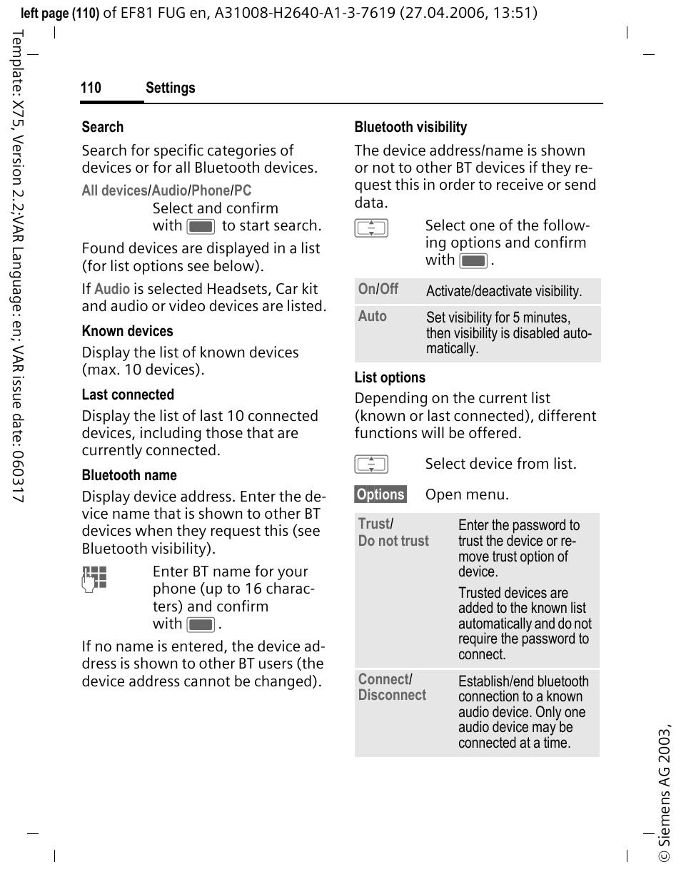 BenQ-Siemens M81 User Manual | Page 111 / 155