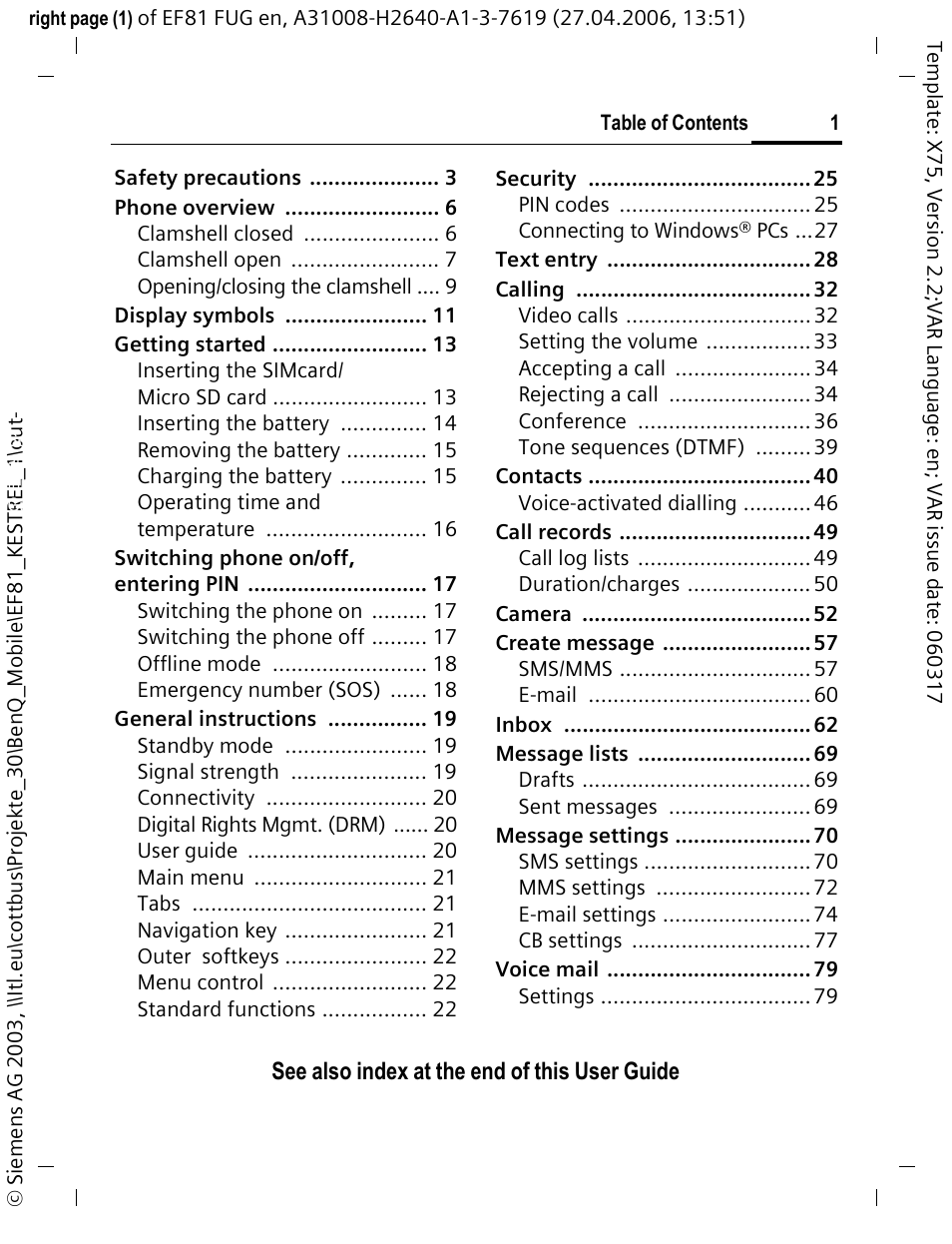 BenQ-Siemens M81 User Manual | Page 2 / 155