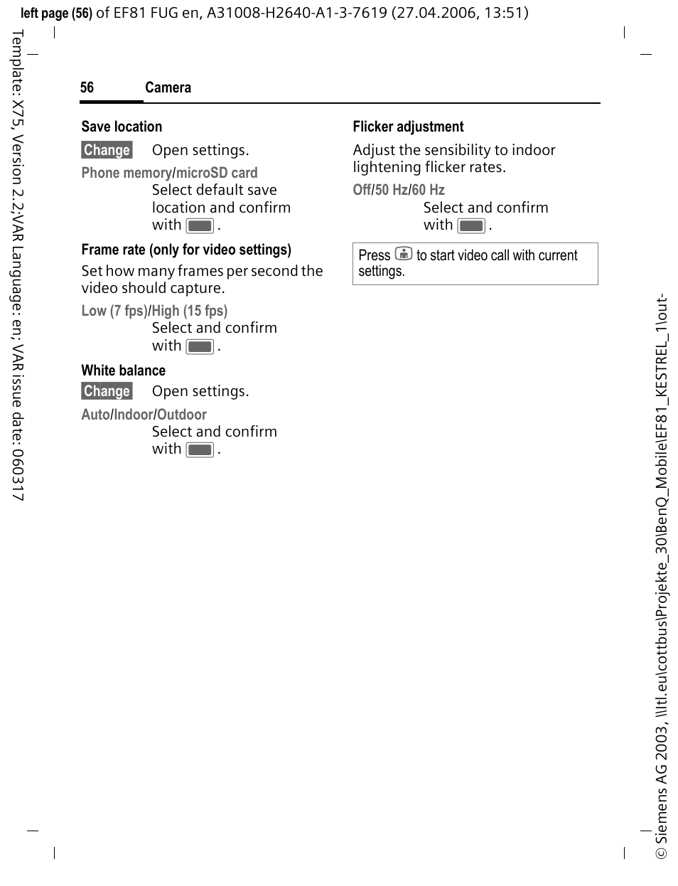 BenQ-Siemens M81 User Manual | Page 57 / 155