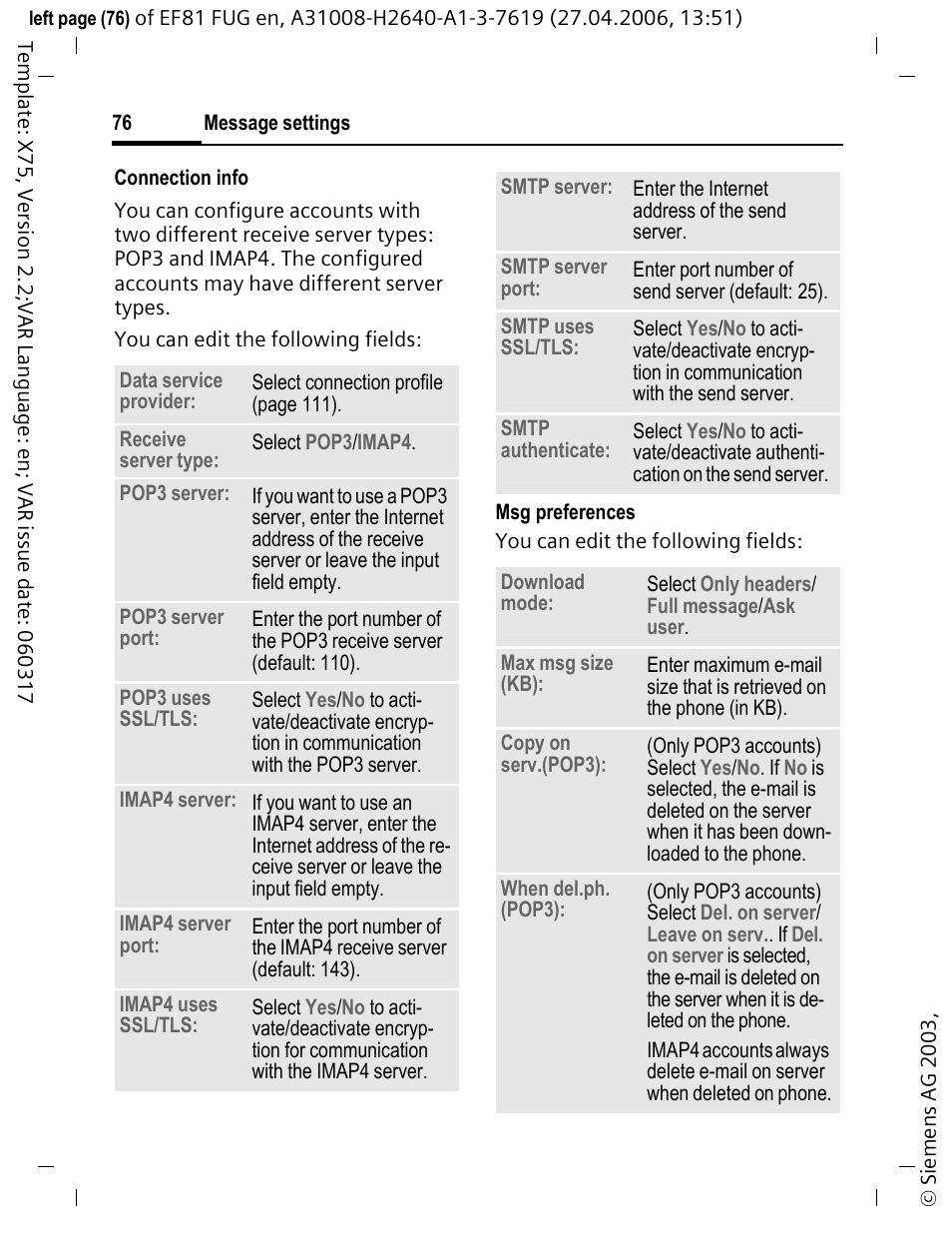 BenQ-Siemens M81 User Manual | Page 77 / 155