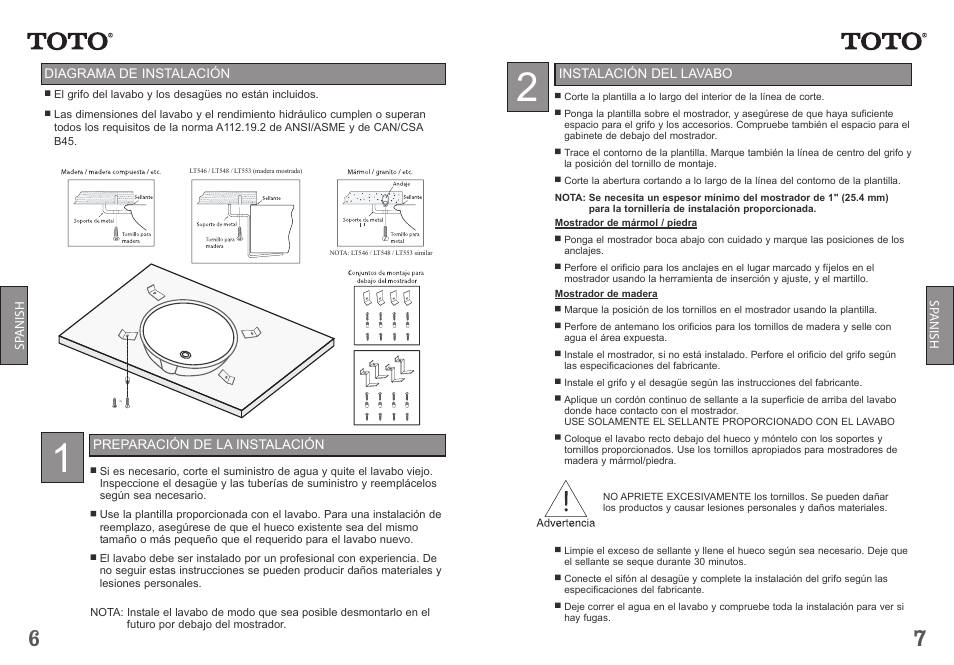 Factory Direct Hardware Toto LT963 User Manual | Page 6 / 6